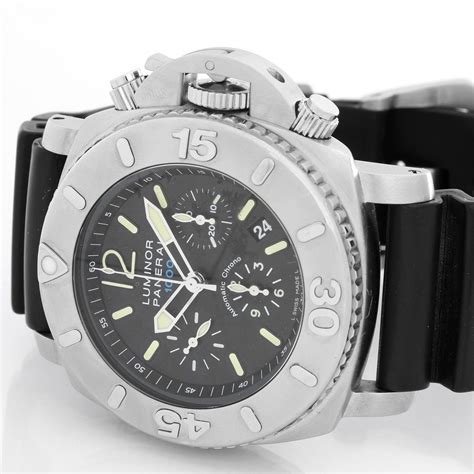 panerai luminor 47mm stainless steel diver's chronograph watch pam 187|Panerai Luminor Submersible 1950 1000m 47mm .